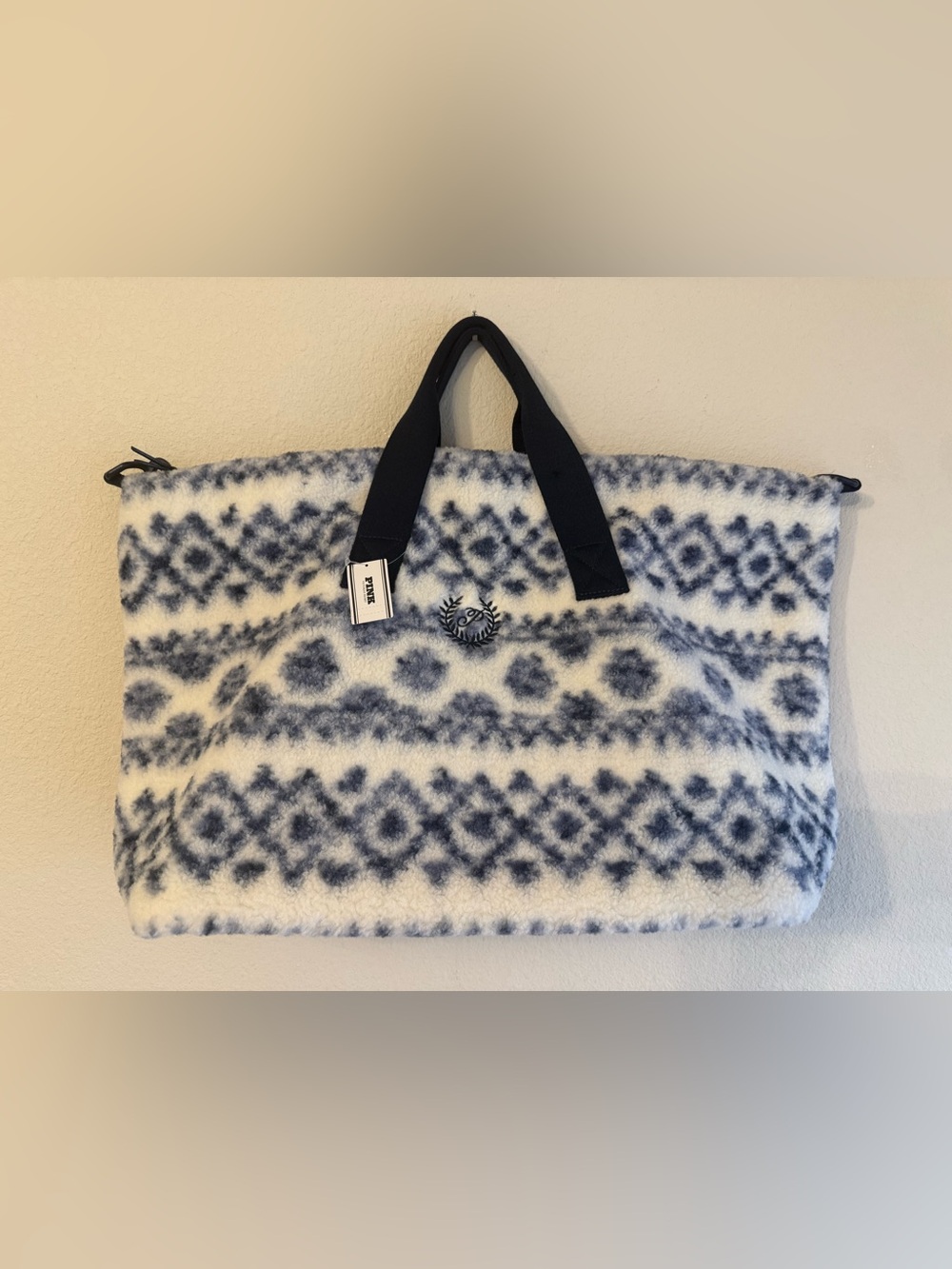 Victoria's Secret PINK Cozy Plush Fair Isle Weekender Bag